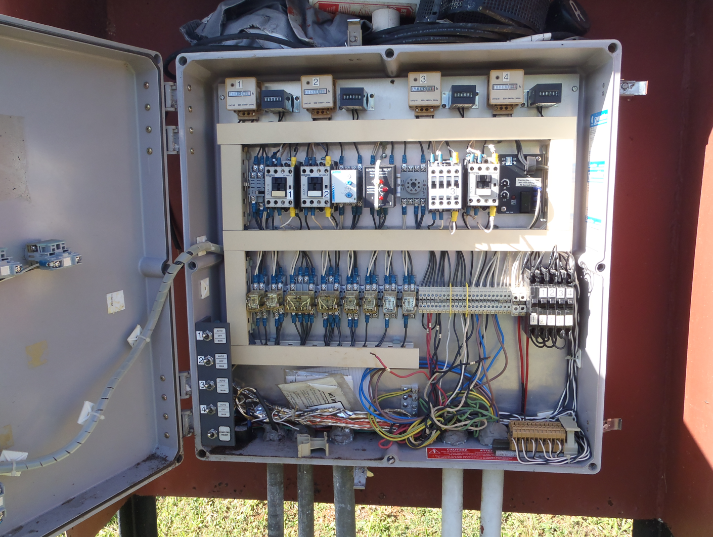 Photo of large industrial control panel at treatment plant